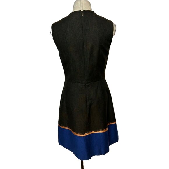 Hugo Boss Dress 8 Gray Black Gold Blue A Line Pockets NWT $495 NEW - Picture 3 of 13